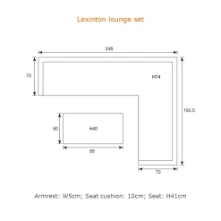 - Lounge Sæt - Lexington - Right - Black/Sort^Garden Impressions Clearance
