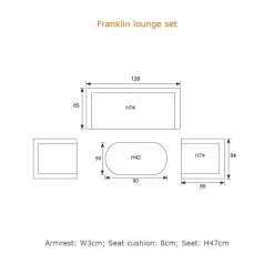 - Lounge Sæt - Franklin - 4-pcs - black/natural^Garden Impressions Online
