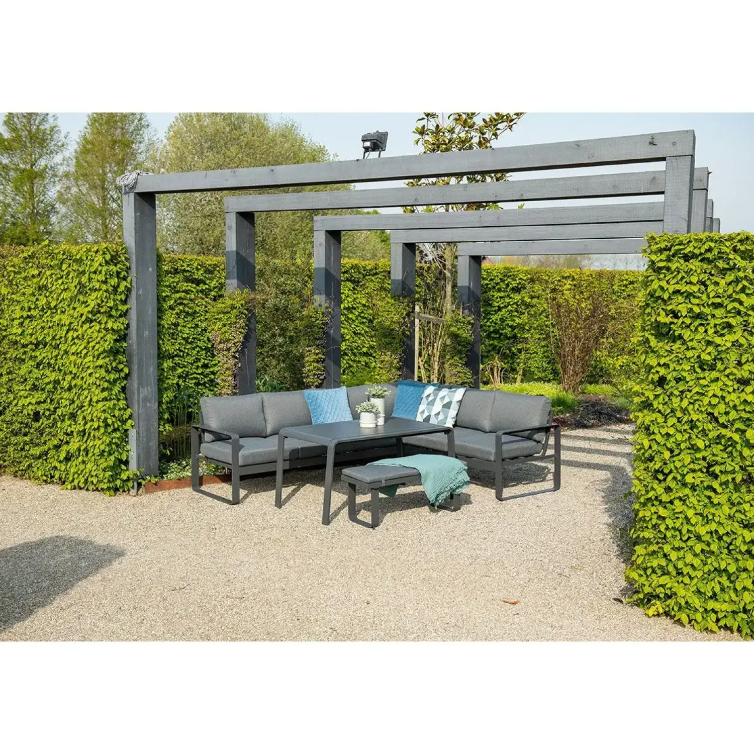 - Lounge Sæt - Oreon - 4-pcs - black/grey^Garden Impressions Online