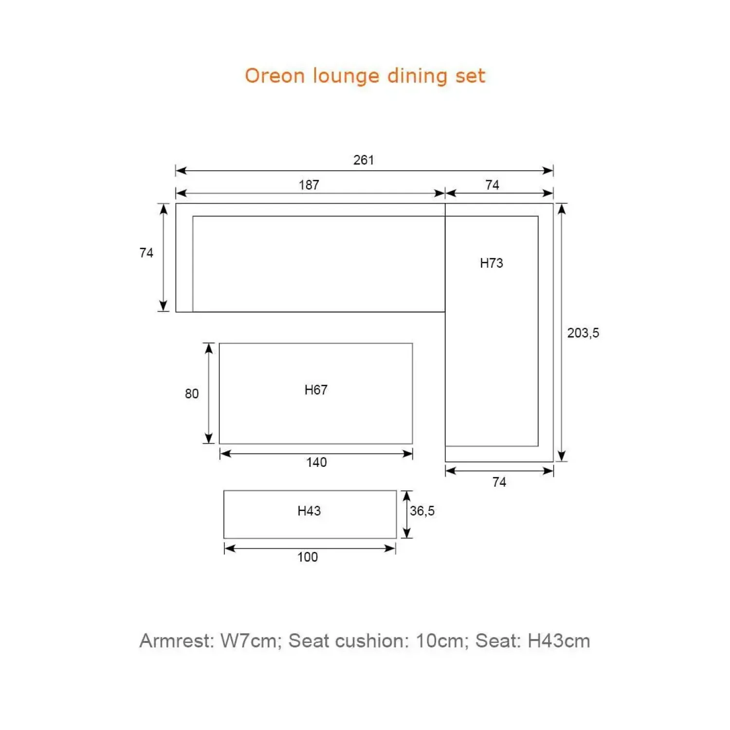 - Lounge Sæt - Oreon - 4-pcs - black/grey^Garden Impressions Online