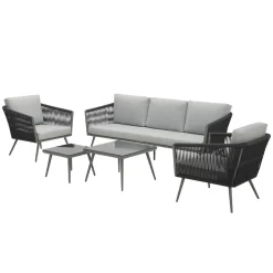 - Lounge Sæt - Canberra - set 5-pcs - arctic grey*Garden Impressions Online