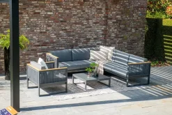 - Lounge Sæt - Alain - black/rope mid grey - 230x230 cm*Garden Impressions Online
