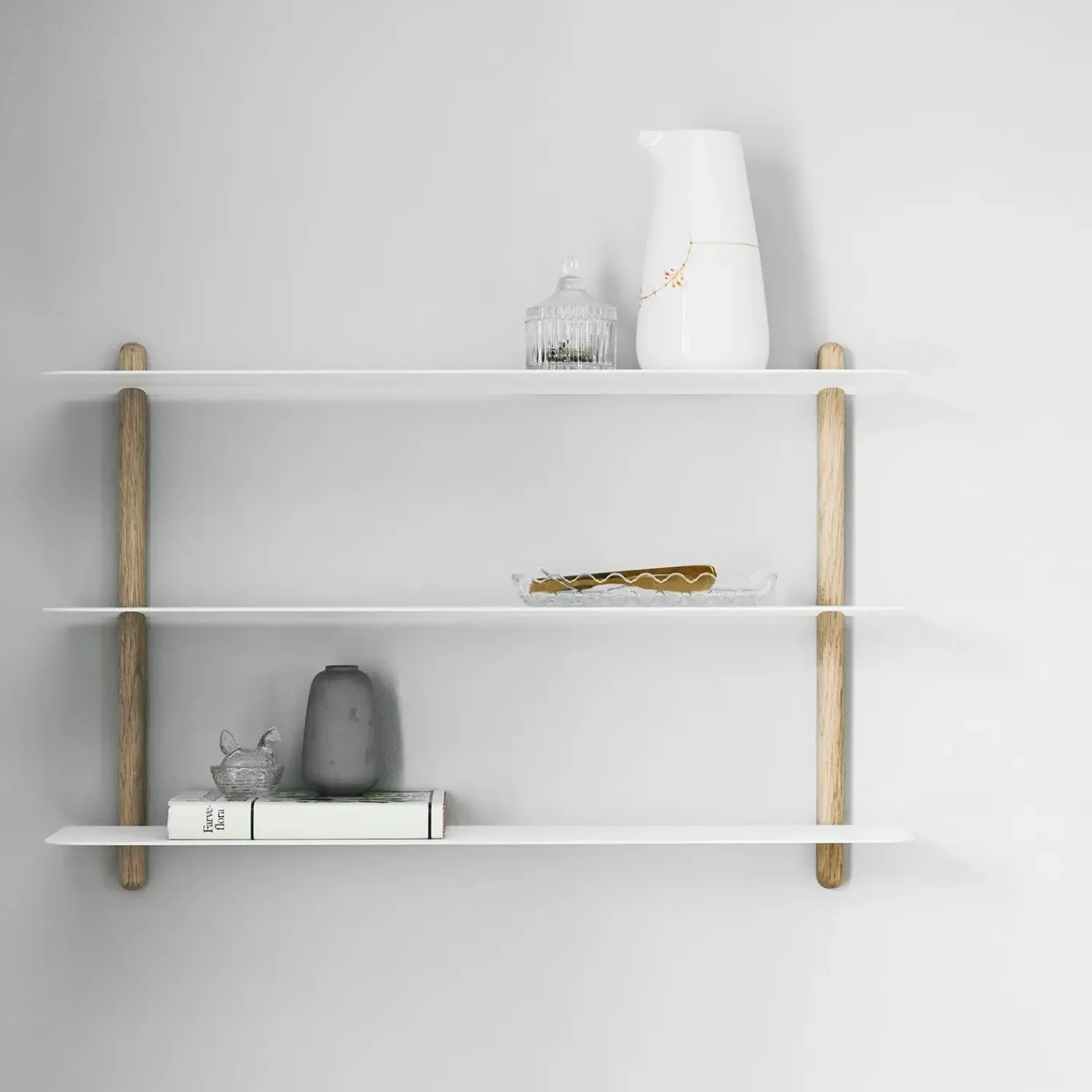 - NIVO A væghylde - Hvid - Lys Eg - 42 x 64 cm^Gejst Outlet