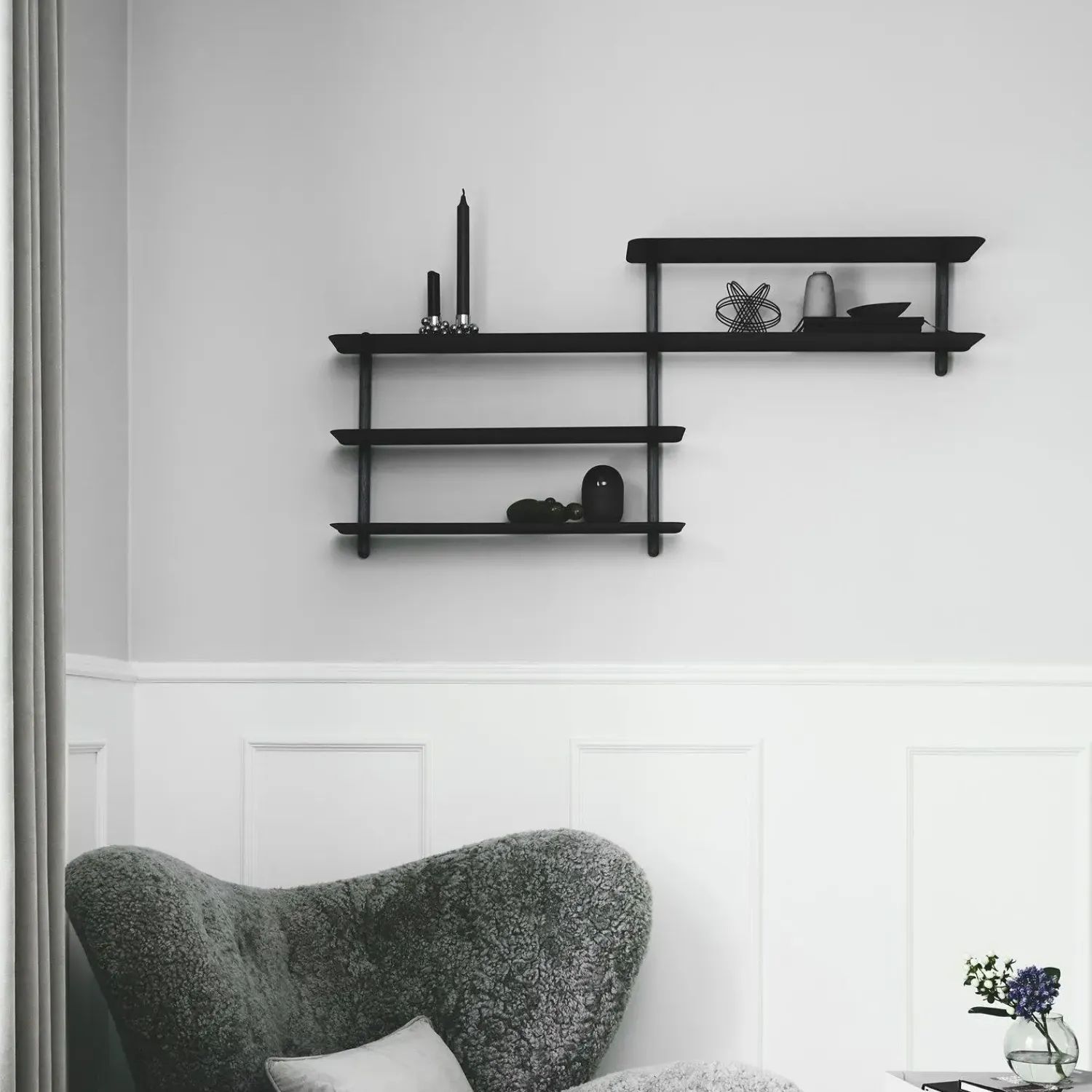 - NIVO B væghylde - Sort - Ask^Gejst