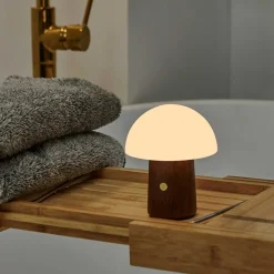 - Alice Mushroom Lamp - Mini - Valnød - 13x10 cm^Gingko Clearance