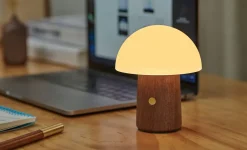 - Alice Mushroom Lamp - Mini - Valnød - 13x10 cm^Gingko Clearance