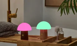 - Alice Mushroom Lamp - Mini - Valnød - 13x10 cm^Gingko Clearance