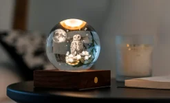 - Amber Crystal Light Bordlampe - 3D The Owl Moon^Gingko Online