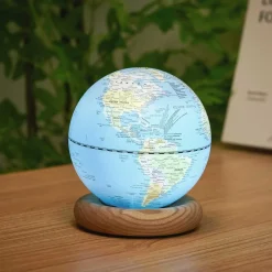- Atlas Globe Lamp - Lightblue Mini White Ash base^Gingko Hot