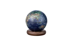 - Atlas Globe Lamp - Darkblue Mini Walnut base^Gingko New