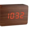 - Brick Click Clock Walnut / Red LED^Gingko Best