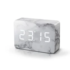 - Brick Click Clock Marble / White LED*Gingko Discount