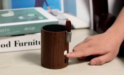 - Drum Light Bluetooth Speaker Natural Walnut Wood*Gingko New