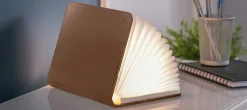 - LED Smart Booklight - Brown Leather - Large^Gingko Hot