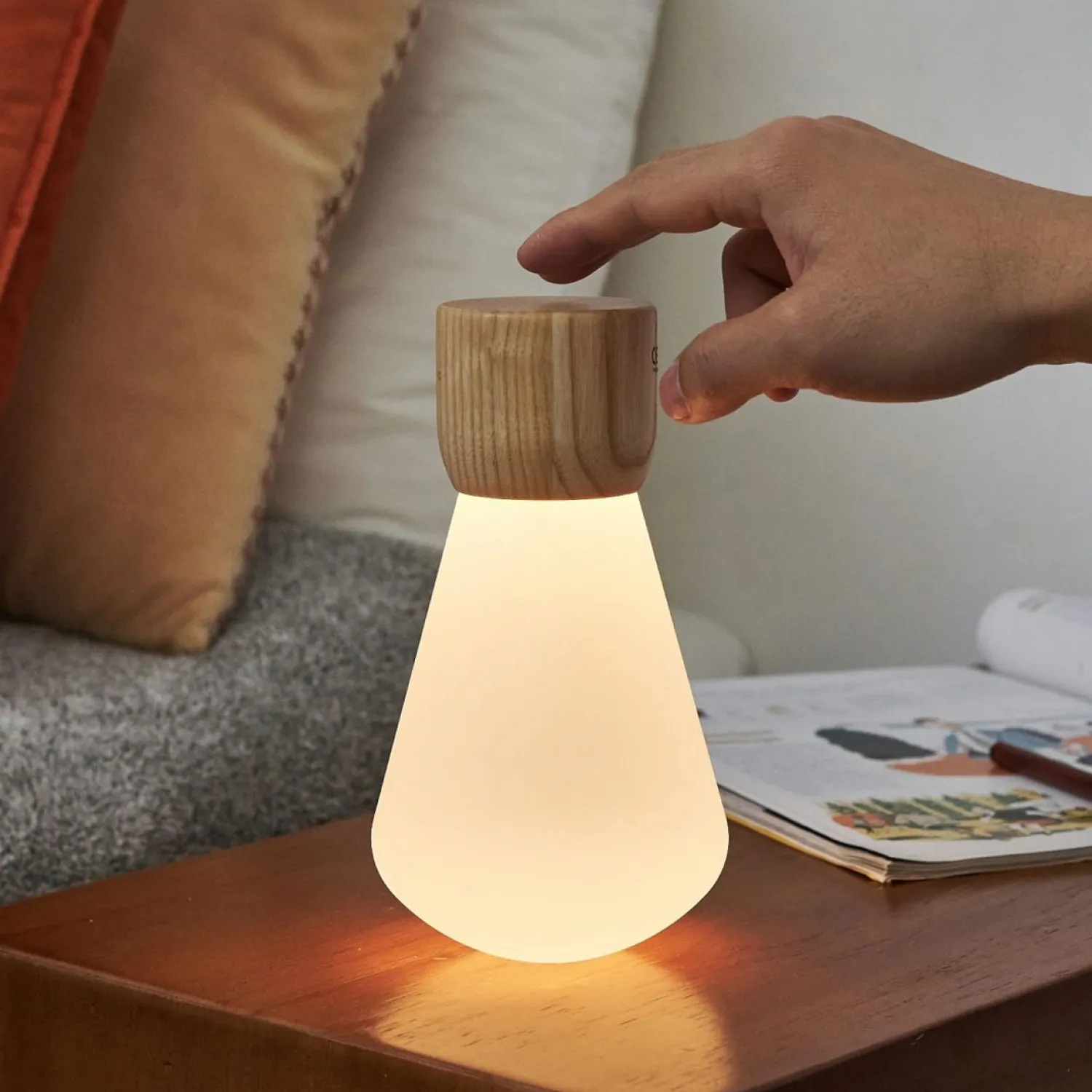 - Pentagon Light bulb Lamp Large White Ash Wood*Gingko Hot