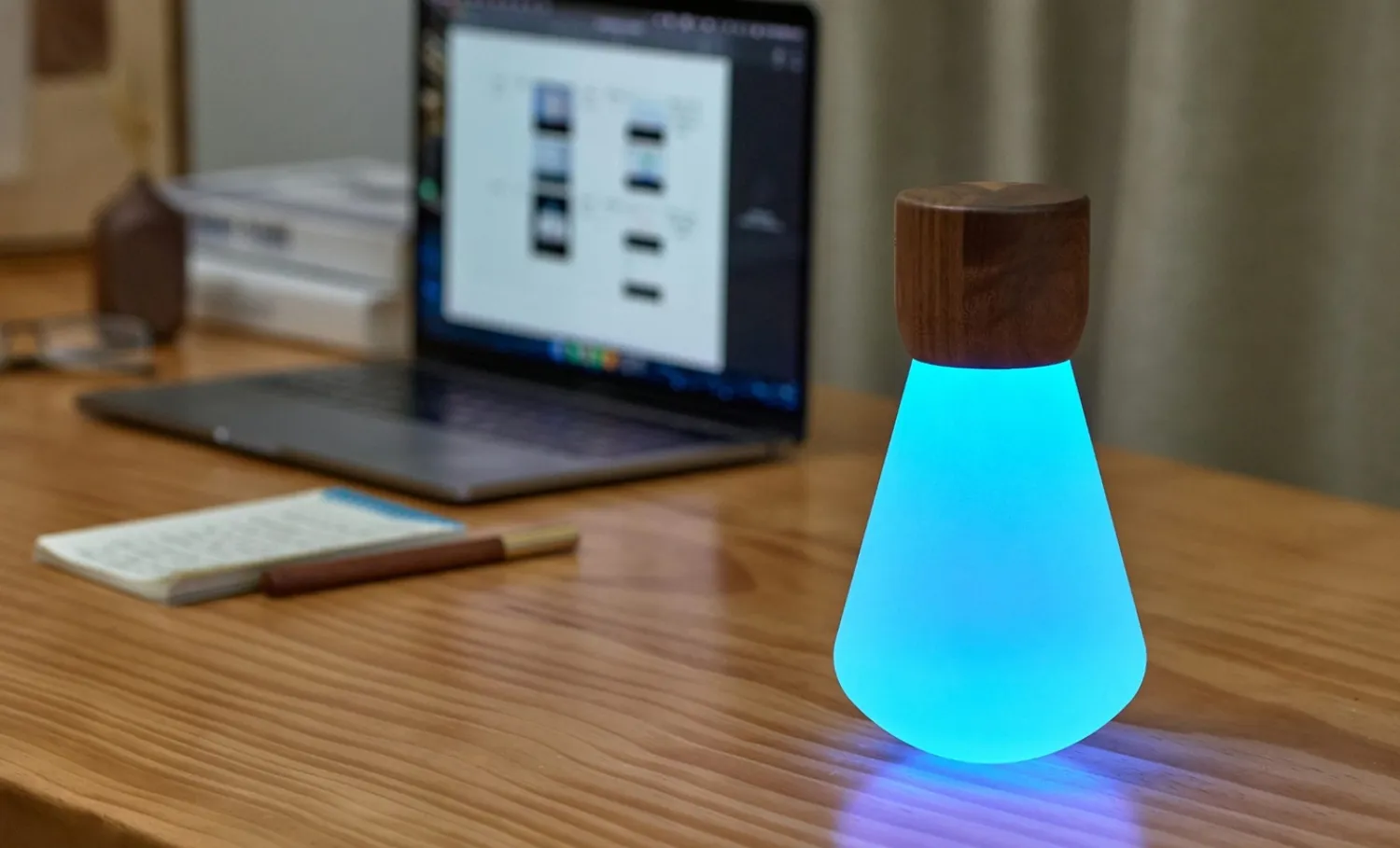 - Pentagon Light bulb Lamp Large Natural Walnut Wood*Gingko Hot