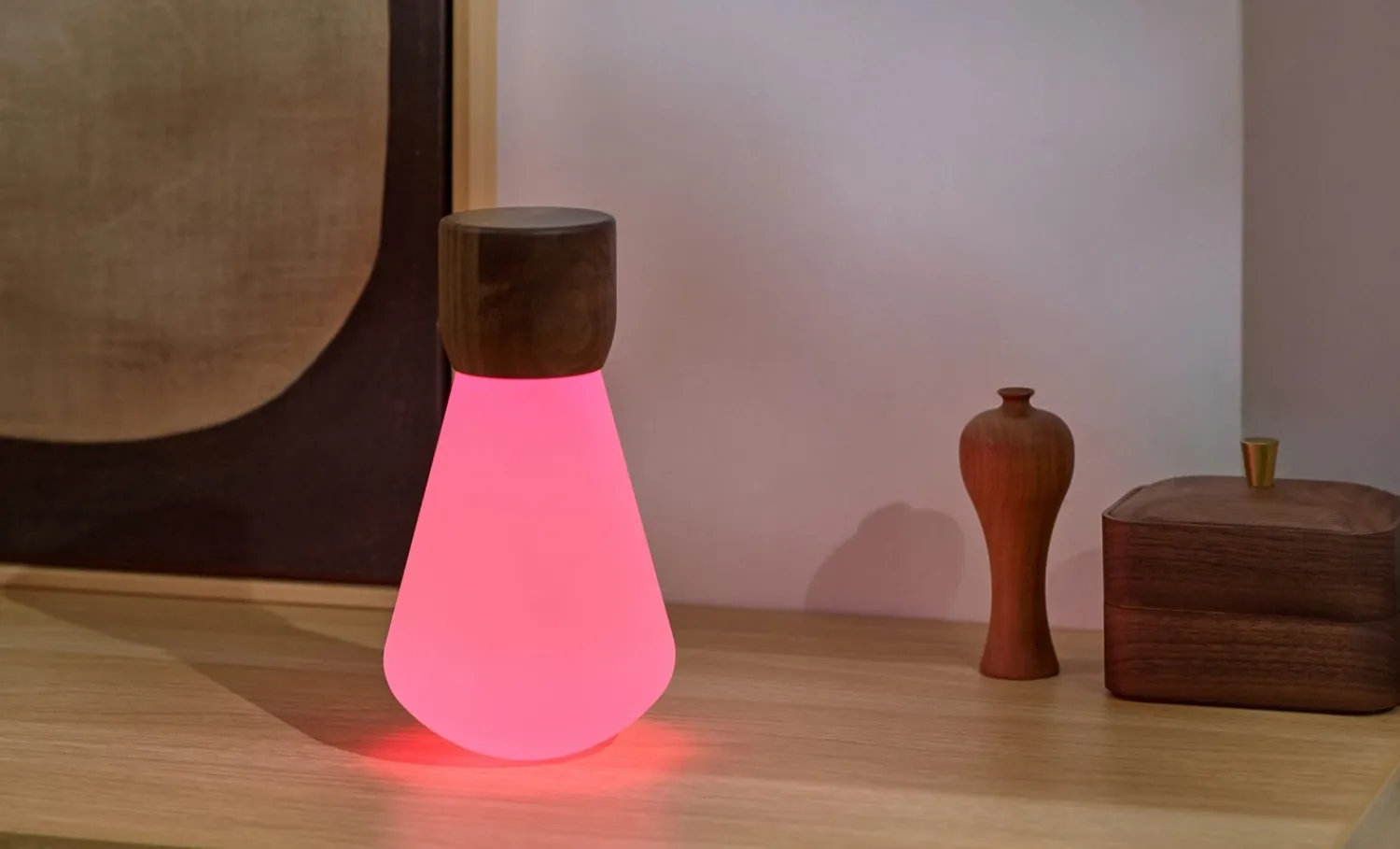 - Pentagon Light bulb Lamp Large Natural Walnut Wood*Gingko Hot