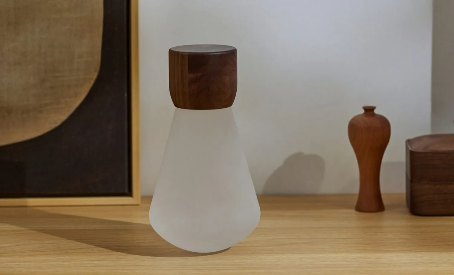 - Pentagon Light bulb Lamp Large Natural Walnut Wood*Gingko Hot