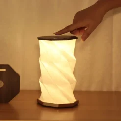 - Twist Hexagon Lamp - Walnut^Gingko Clearance