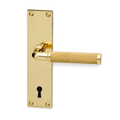 - Dørgreb inkl. lang plade - Lexington - Messing^Habo