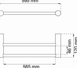 - Håndklædestang dobbelt 1368 - Sort - B: 59,5 cm^Habo Best