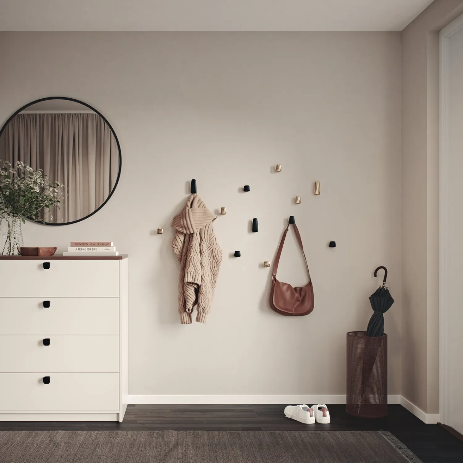 - Krog - 31x81 mm - Sort messing - 2 stk.*Habo Sale