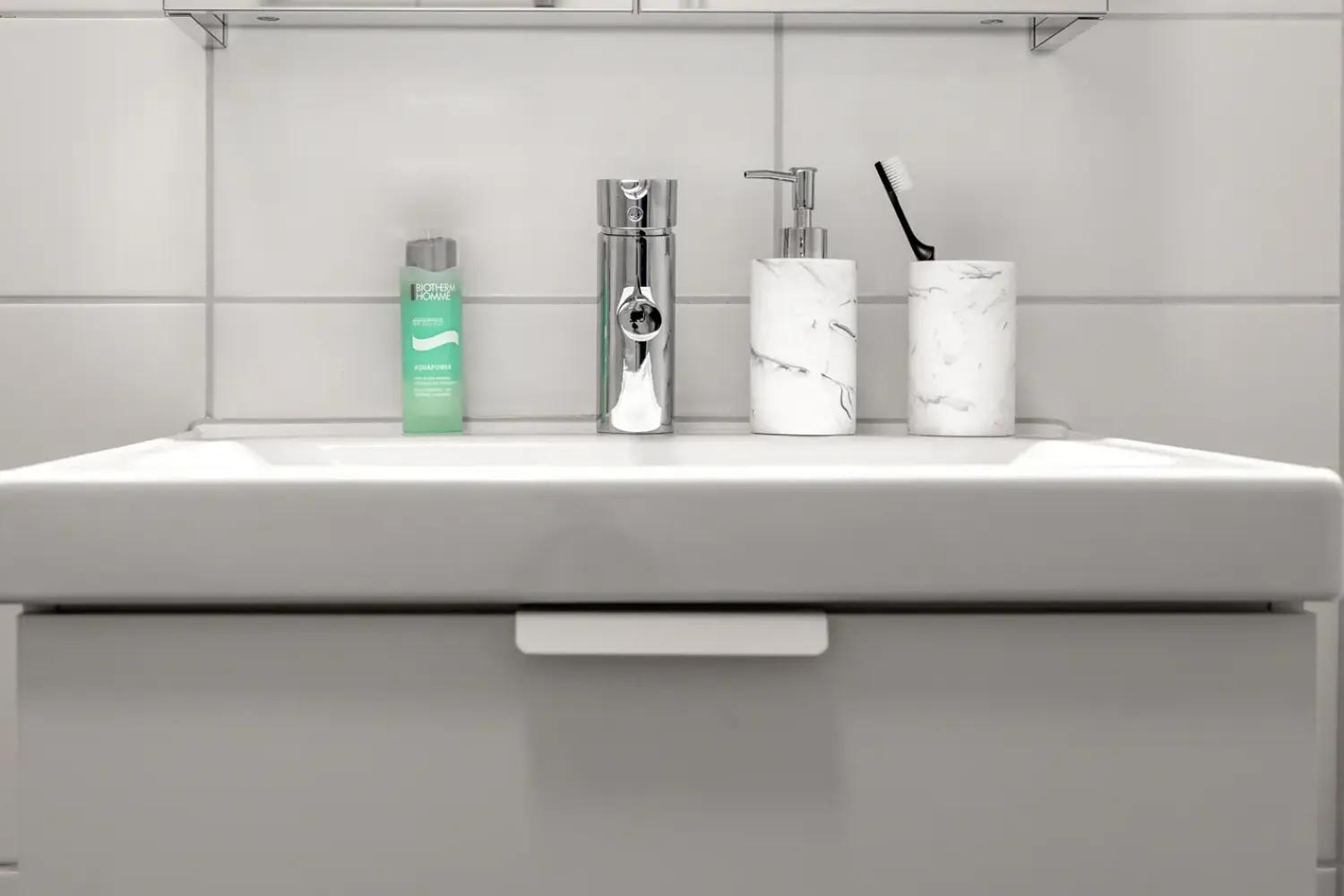 - Sæbedispenser - Marble/Marmor - H: 18 cm*Habo