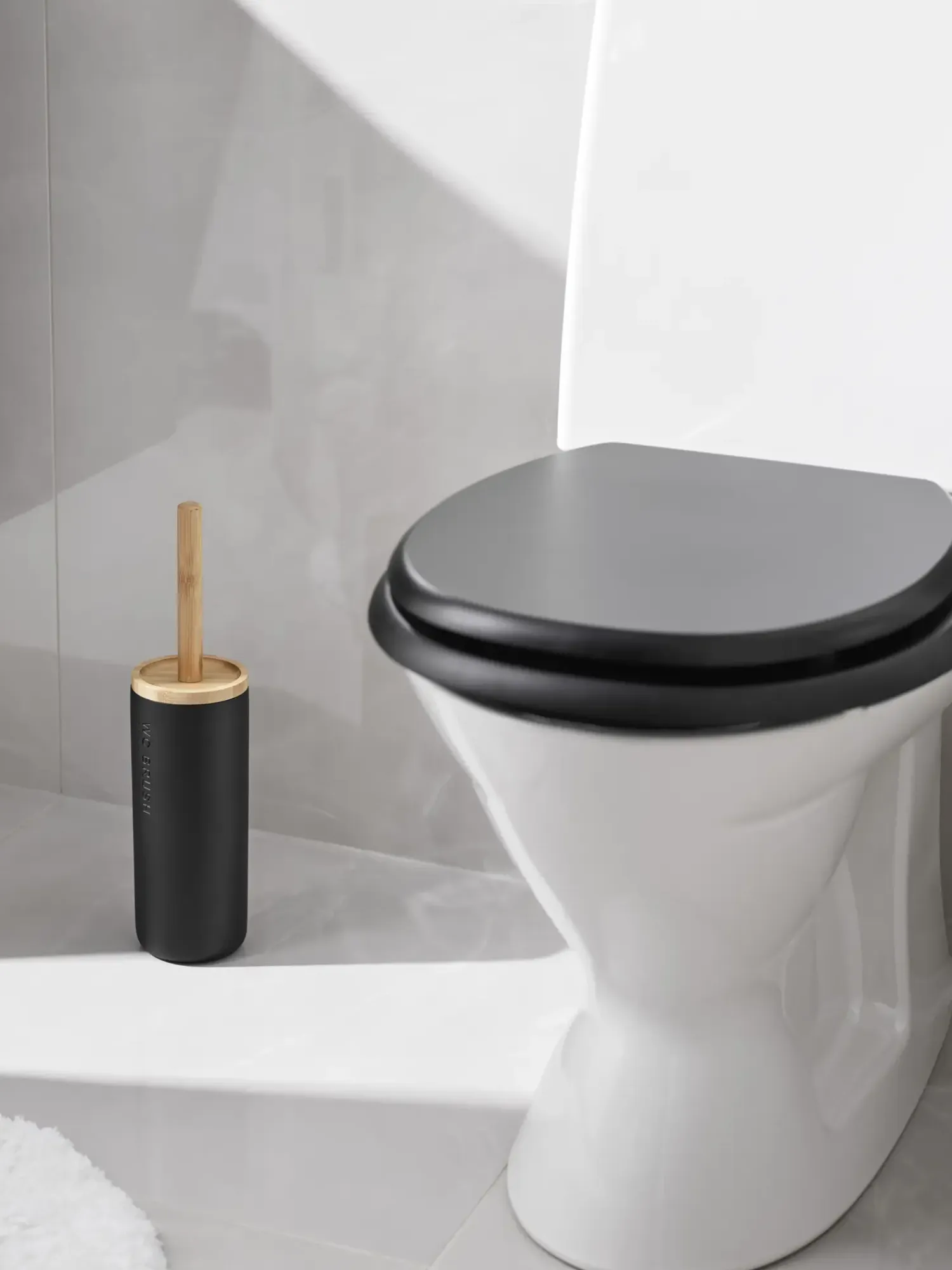 - Toiletbørstesæt - Nature og Sort - H: 37 cm*Habo