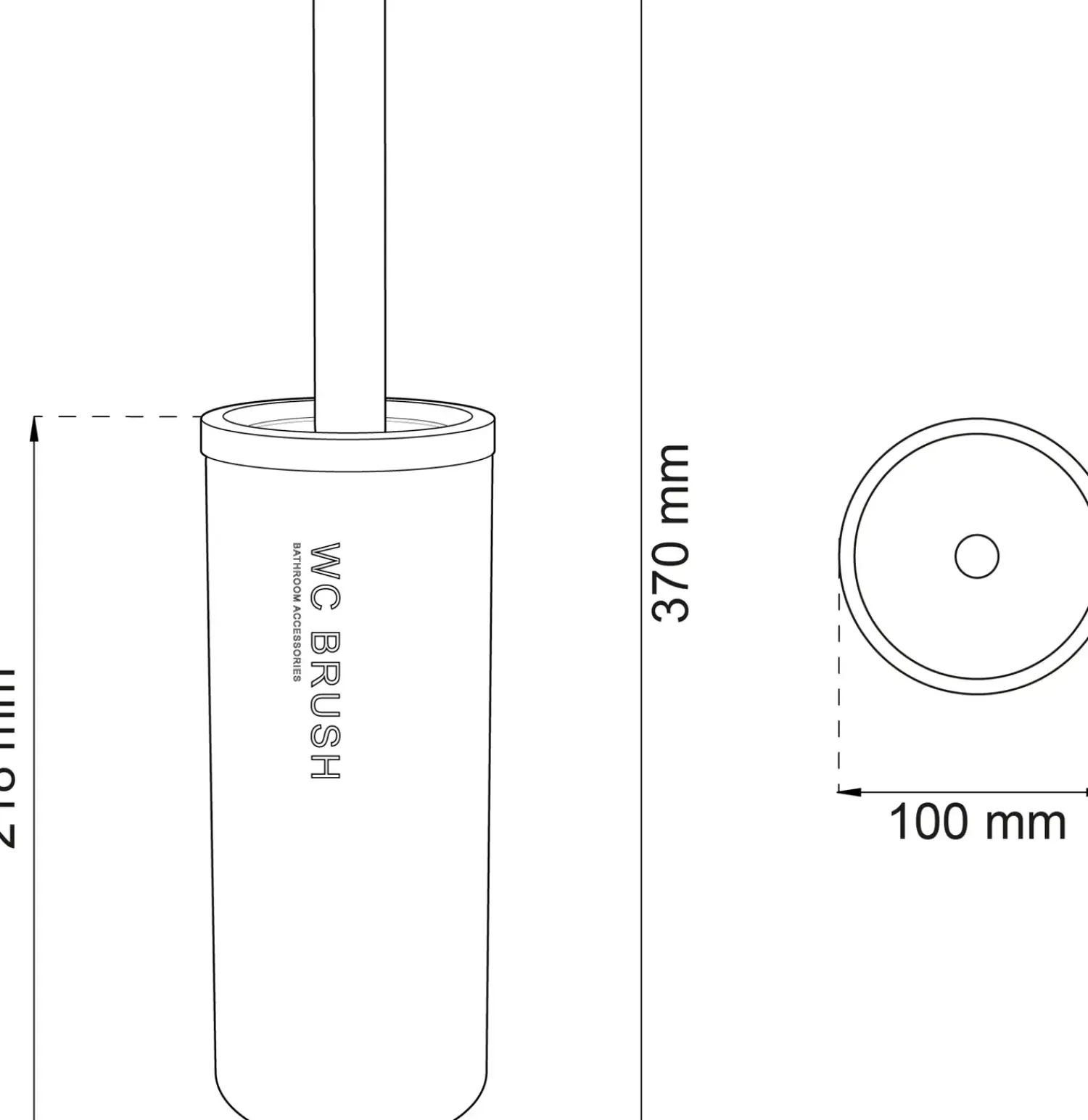 - Toiletbørstesæt - Nature og Sort - H: 37 cm*Habo