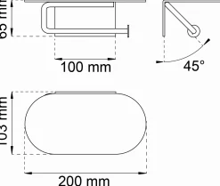 - Toiletrulleholder med hylde - Selvklæbende - Hazel - Sort*Habo Hot