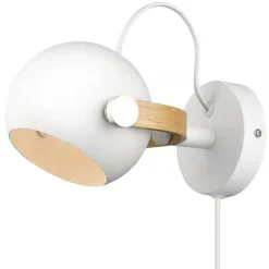 Halo Design - D.C Væglampe Ø12 - Hvid/Eg^Halo Design Copenhagen