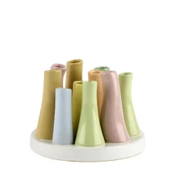- Vase/fad - Keramik - Pastel Multi - 14 cm*2Have Outlet