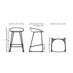 - AAS 38 Barstol - Sort - Lav model - AAS38*Hay