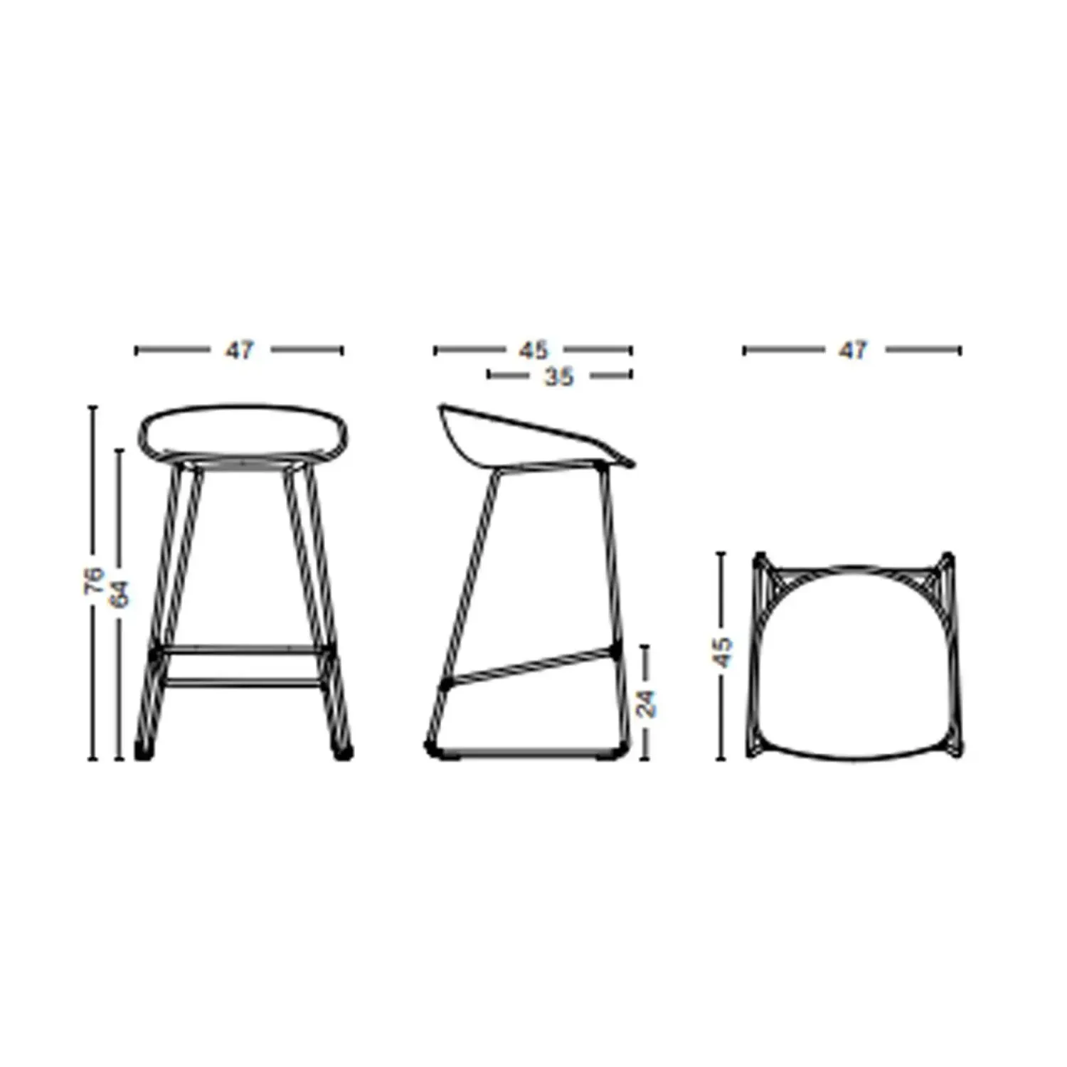- AAS 38 Barstol - Sort med ben i stål - Lav model - AAS38^Hay Clearance