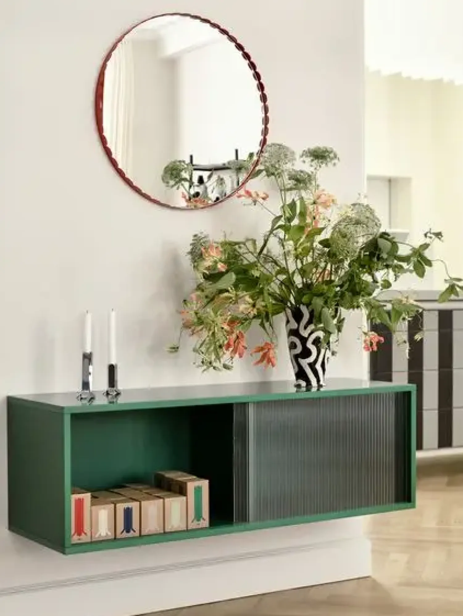 - Arcs Mirror - Round - Red^Hay Hot