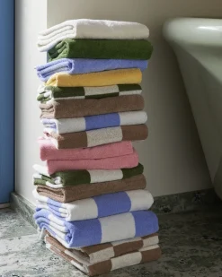 - Badehåndklæde - Check - Cappuccino/Brun - 70 x 136 cm*Hay Clearance