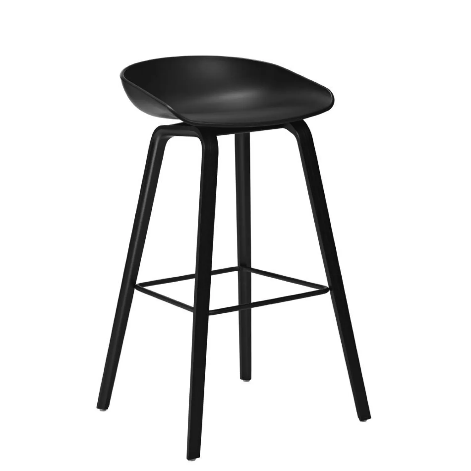 - Barstol - AAS 32 - Sort 2.0 - Sorte Ben, sort sæde, sort fodstøtte - alm. højde^Hay Discount