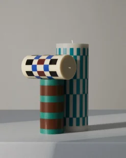 - Bloklys - Column - Large - Light Pink, Bordeaux & Dark Blue*Hay New