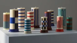 - Bloklys - Column - Large - Light Blue & Dusty blue^Hay