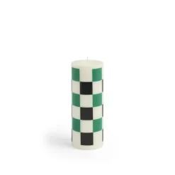 - Bloklys - Column - Medium - White, green & Black skaktern*Hay