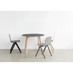 - Bord - CPH DEUX 220 - Rundt - Sort / Eg - Ø 98 cm^Hay