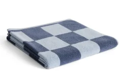 - Check Bath Towel (Organic) - W70 x L136 - Steel Blue - Steel blue - 669^Hay