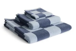 - Check Bath Towel (Organic) - W70 x L136 - Steel Blue - Steel blue - 669^Hay