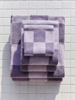 - Check Hand Towel (Organic) - W50 x L90 - Lavender - Lavender - 329*Hay