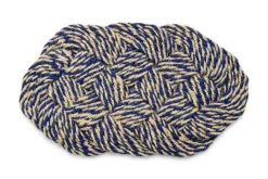 - Coco Door Mat - Swirl - Blue and off-white*Hay Sale