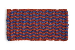 - Coco dørmåtte - Stripe Wave - Brown & Navy - 40x80 cm*Hay Online