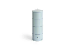- Column Candle - Light blue with blue grid check*Hay Online