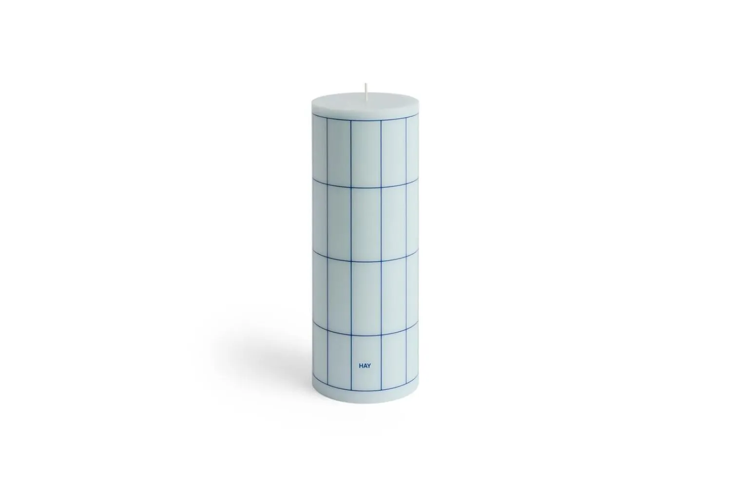 - Column Candle - Light blue with blue grid check*Hay Online