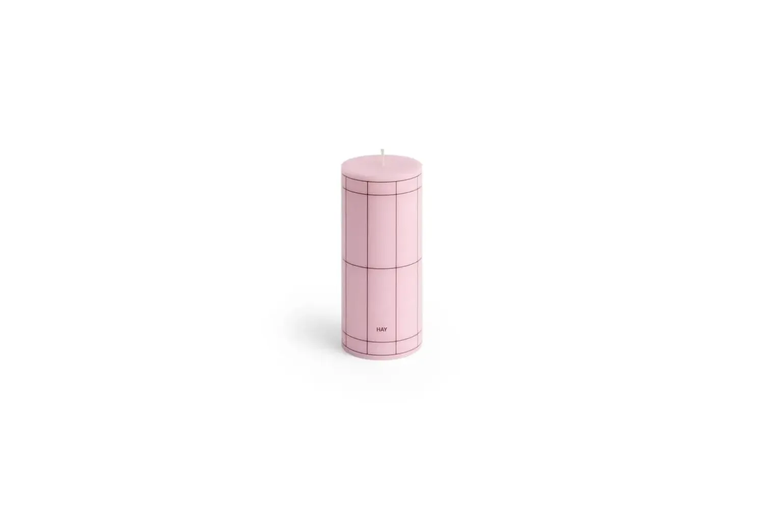 - Column Candle - Light pink with bordeaux grid*Hay Discount