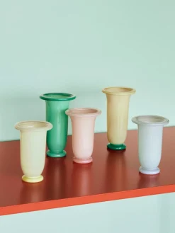 - Empire Vase - Large - Lemon & Green - Sand with lemon rim, green base - 829*Hay Clearance